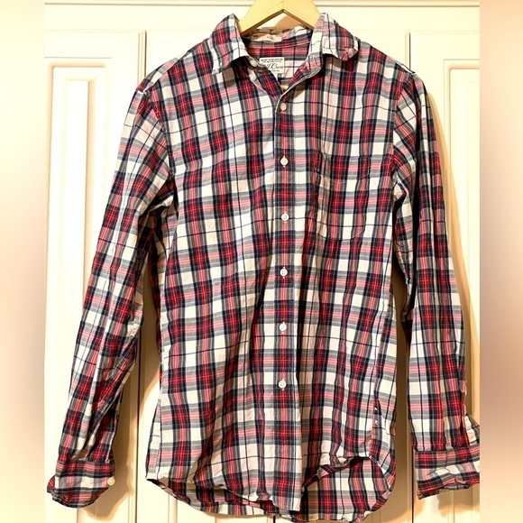 J.Crew Stretch Secret Wash Cotton Poplin Button Down Shirt Plaid Small - Picture 2 of 6
